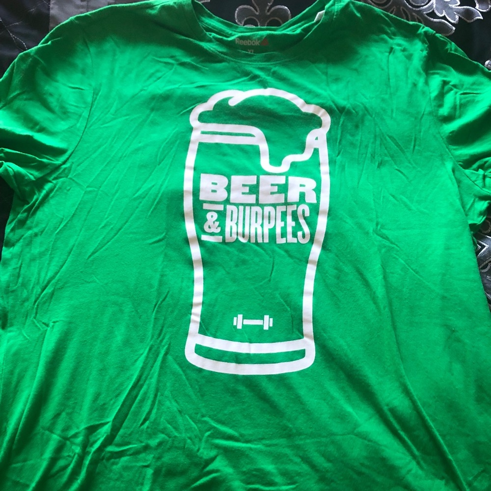 Reebok CrossFit burpees and beer shirt. Size xl.